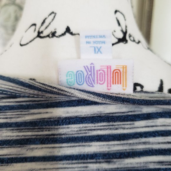 Lularoe Blue Stripe Maurine XL - Picture 4 of 4